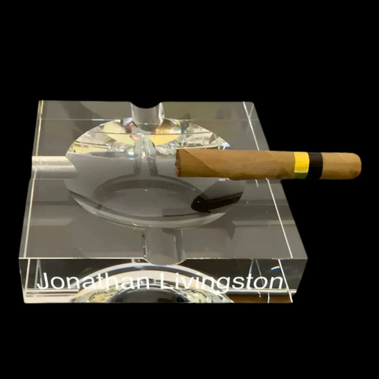 crystal cigar ashtray engraved with name