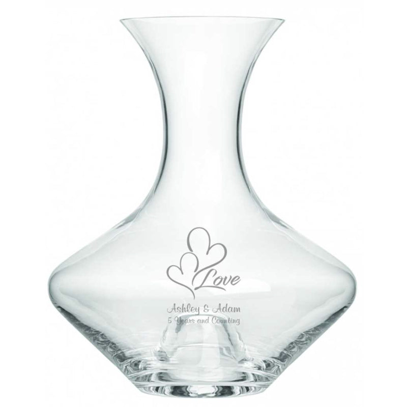 62 oz One-Hand Crystal Engraved Wine Carafe / Decanter ~ Lyon - Personalized Engraved Gifts