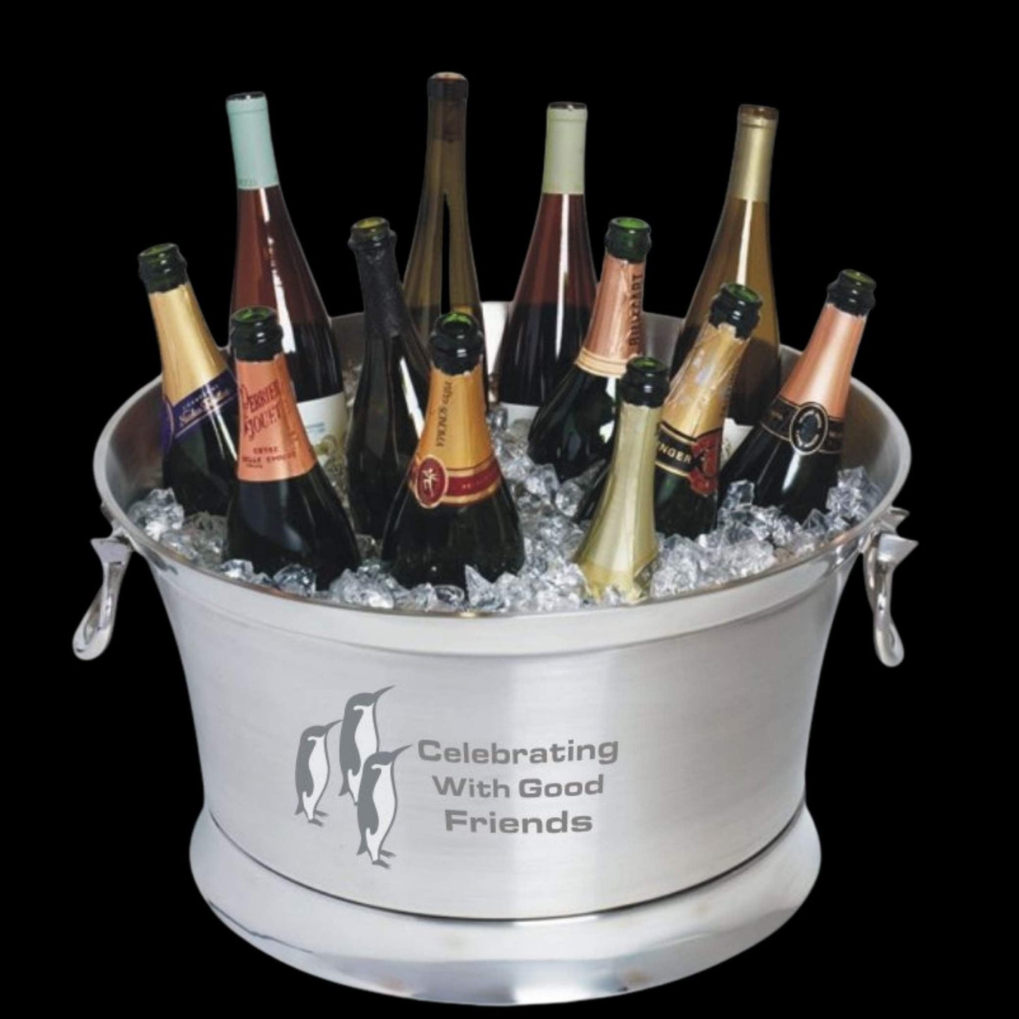 Engraved Stainless Steel Ice Bucket Black