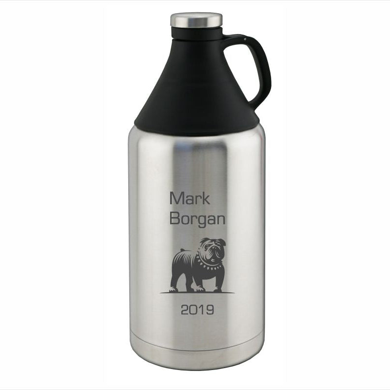 Personalized Two-Tone 64 oz Stainless Steel Growler Duri - Personalized Engraved Gifts