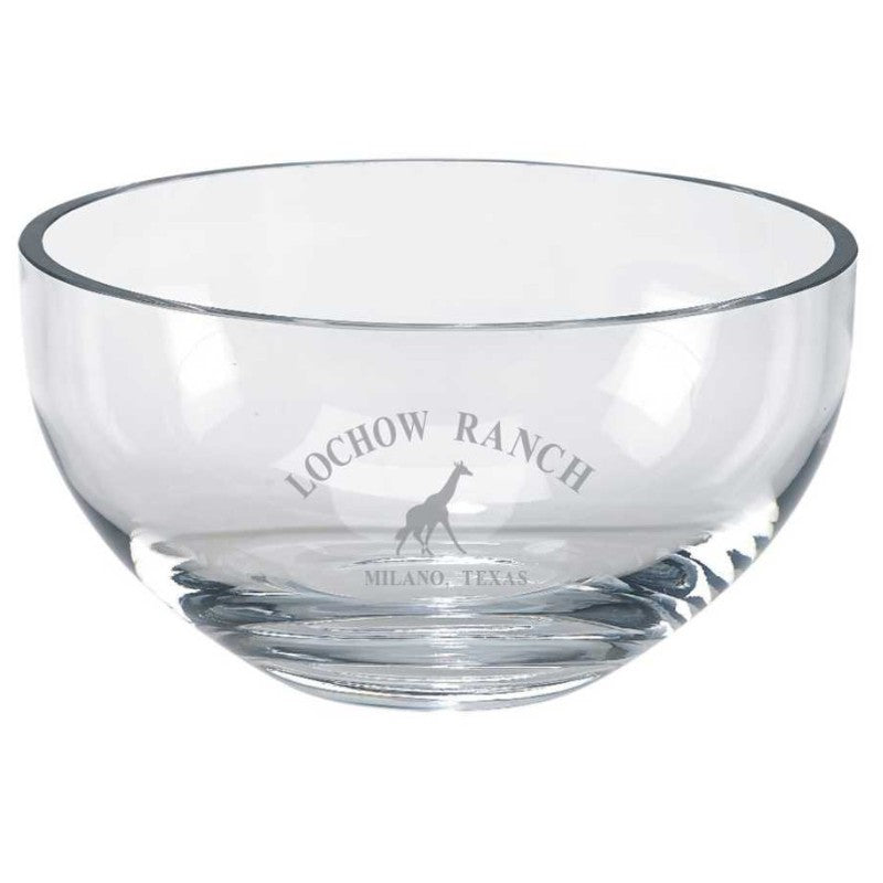 Crystal Clear Contemporary Glass Bowl Custom Engraved ~ Clear Palma - Personalized Engraved Gifts