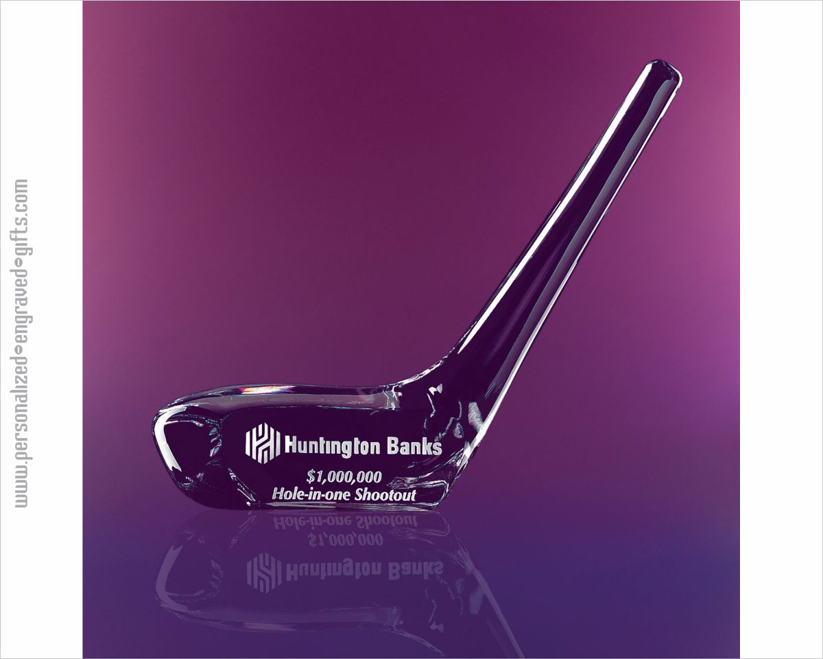 Engraved Crystal Golf Driver - Personalized Engraved Gifts