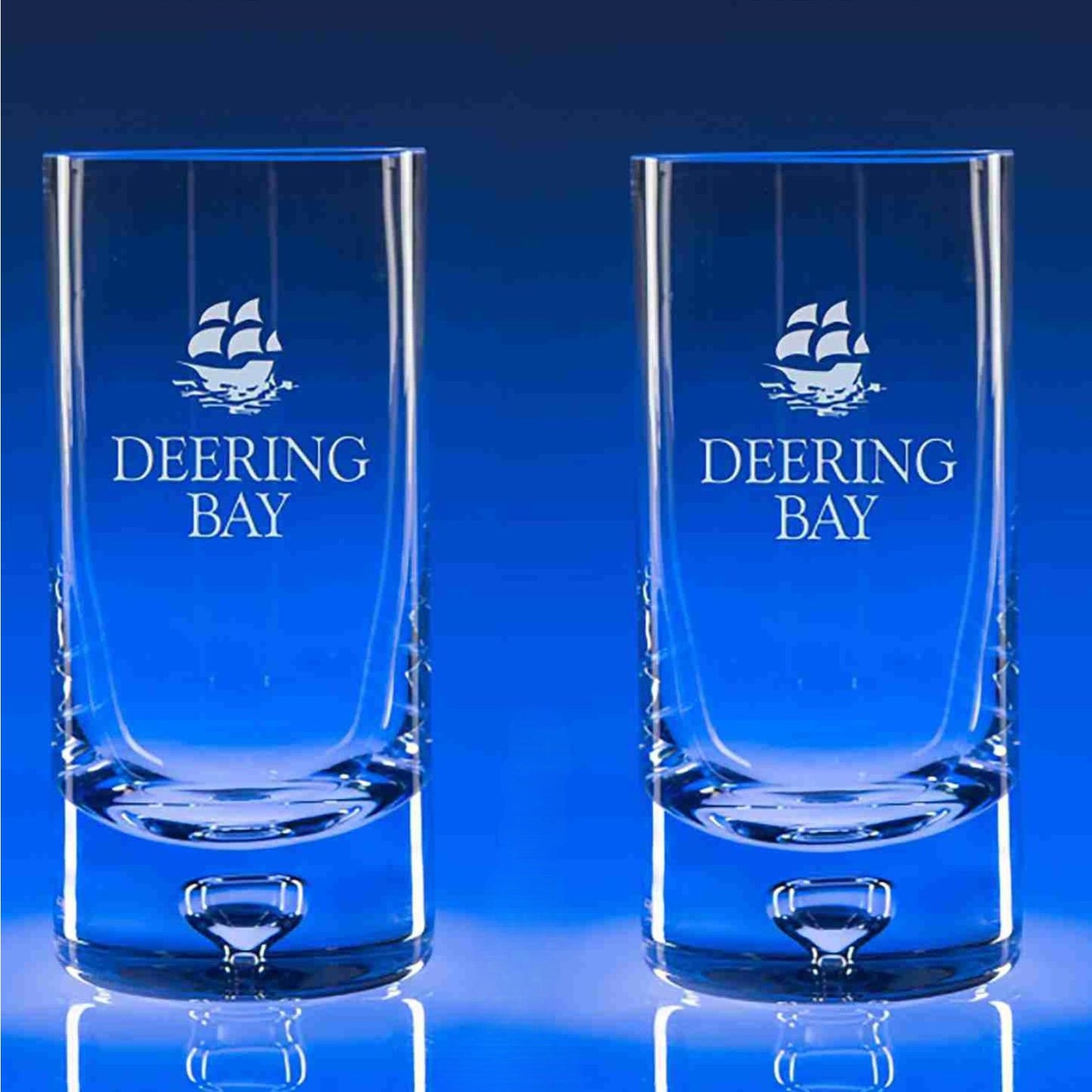 Crystal Glasses with Distinctive Bubble Base ~ Hiball Hurley
