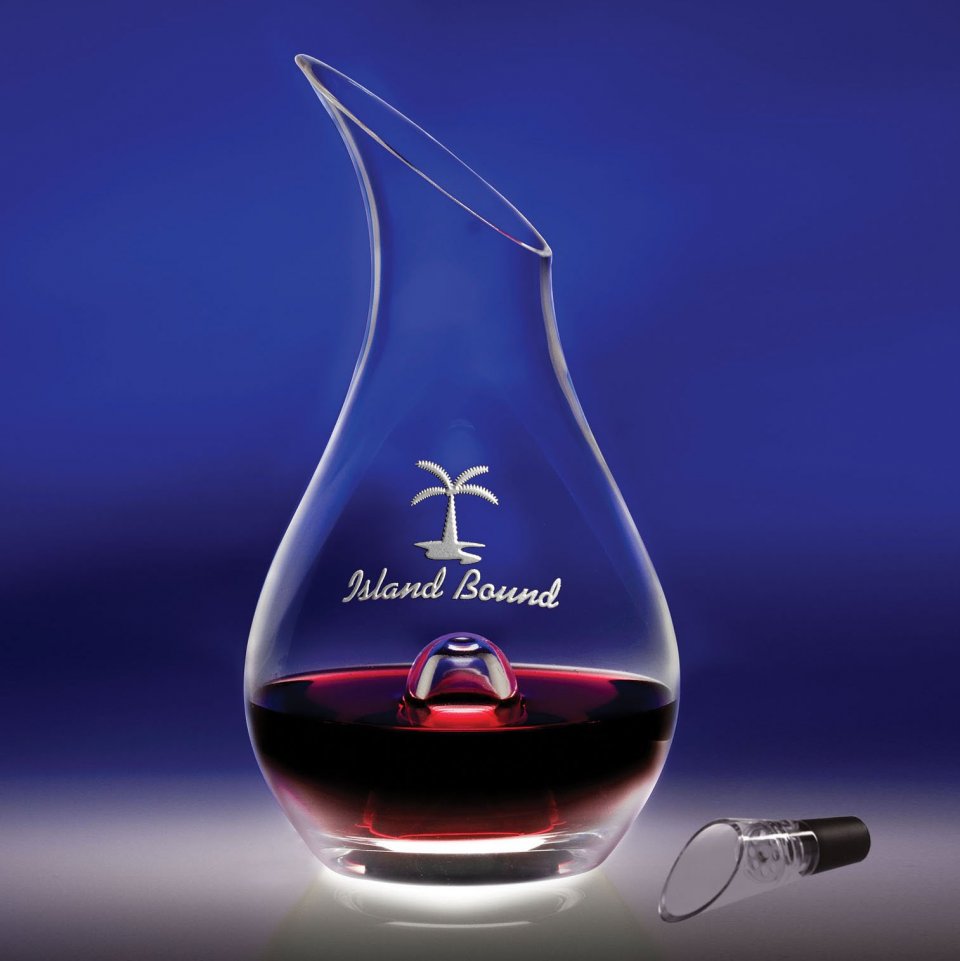 Crystal Wine Carafe / Decanter with Punt Engraved ~ Alba - Personalized Engraved Gifts