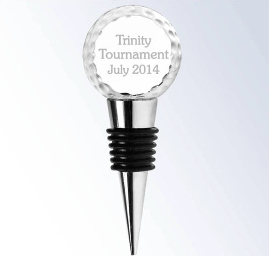 Engraved Crystal Golf Ball Wine Stopper - Personalized Engraved Gifts