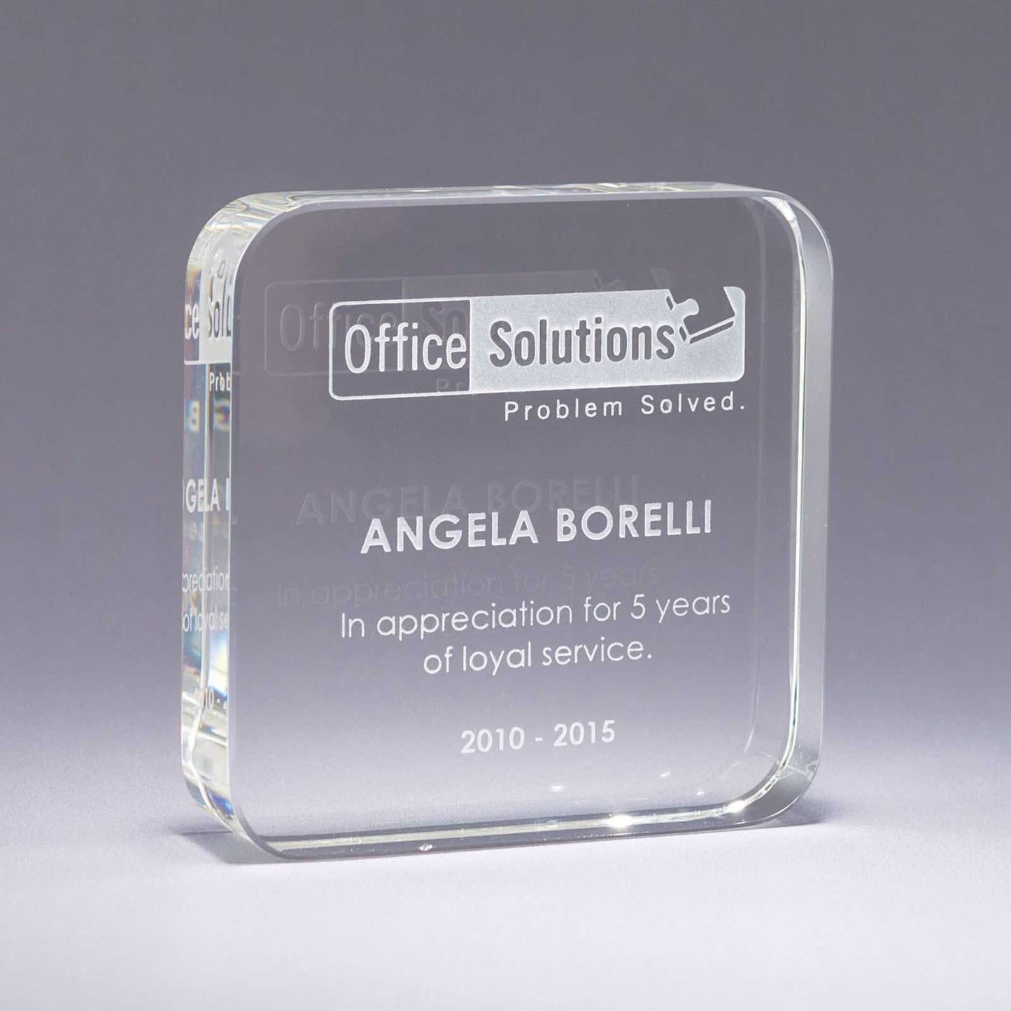 App Styled Crystal Paperweight - Personalized Engraved Gifts