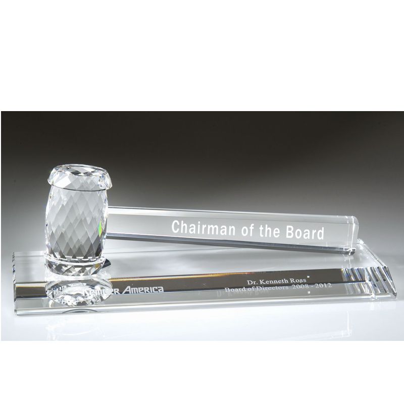 Engraved Crystal Gavel Award, The Chairman - Personalized Engraved Gifts