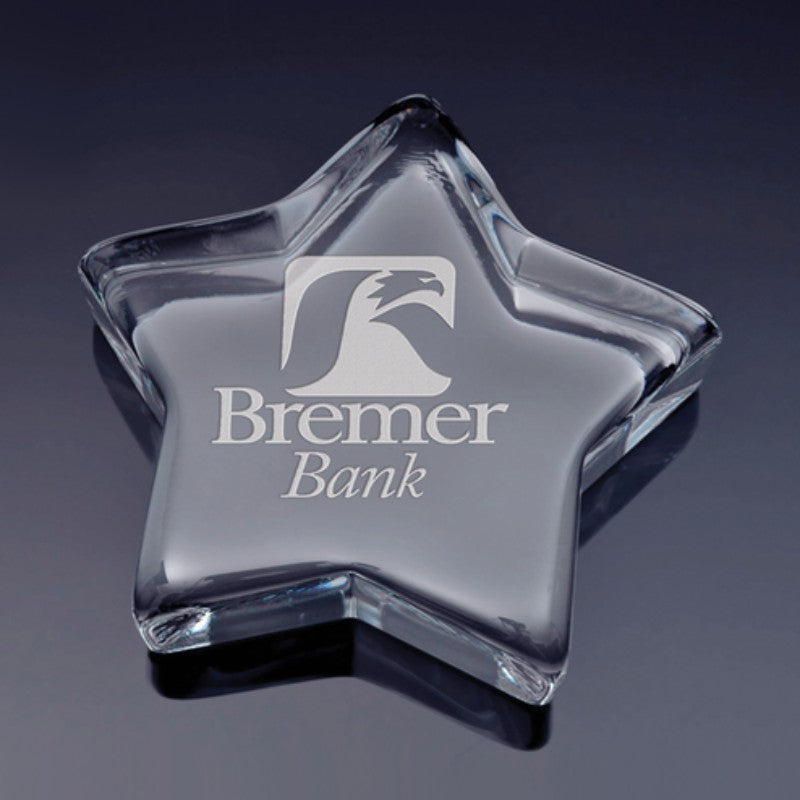 Engraved Crystal Star 4.5 inches Paperweights - Personalized Engraved Gifts