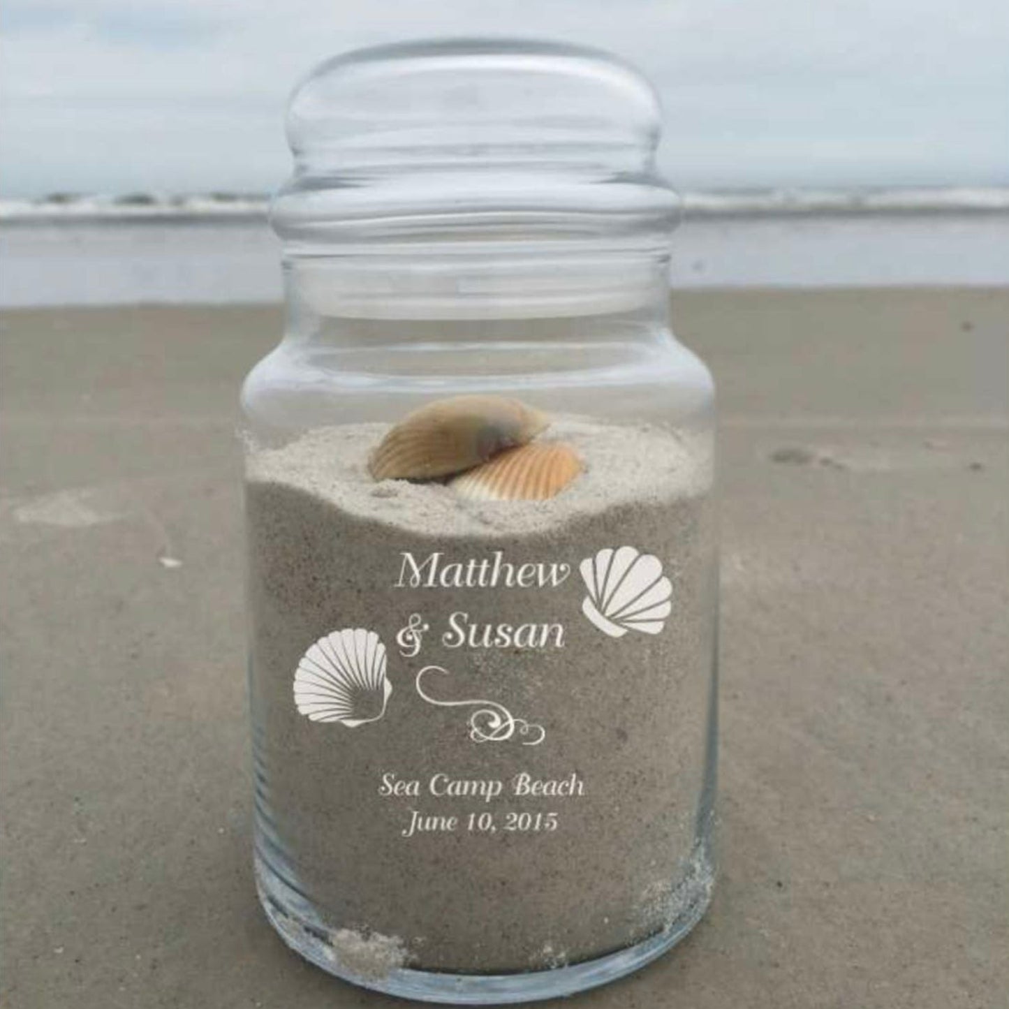 Engraved Glass Jar for you Beach Wedding Memories and Much More - Personalized Engraved Gifts