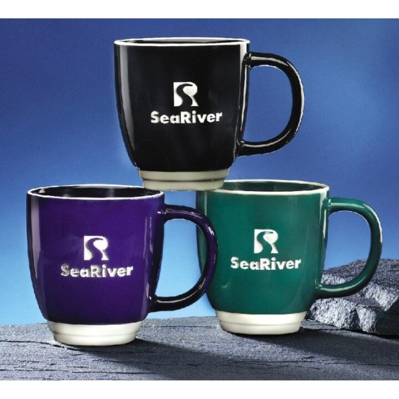 Engraved Two Tone Ceramic Coffee 14oz Mugs, Set of 2 ~ Robusta - Personalized Engraved Gifts