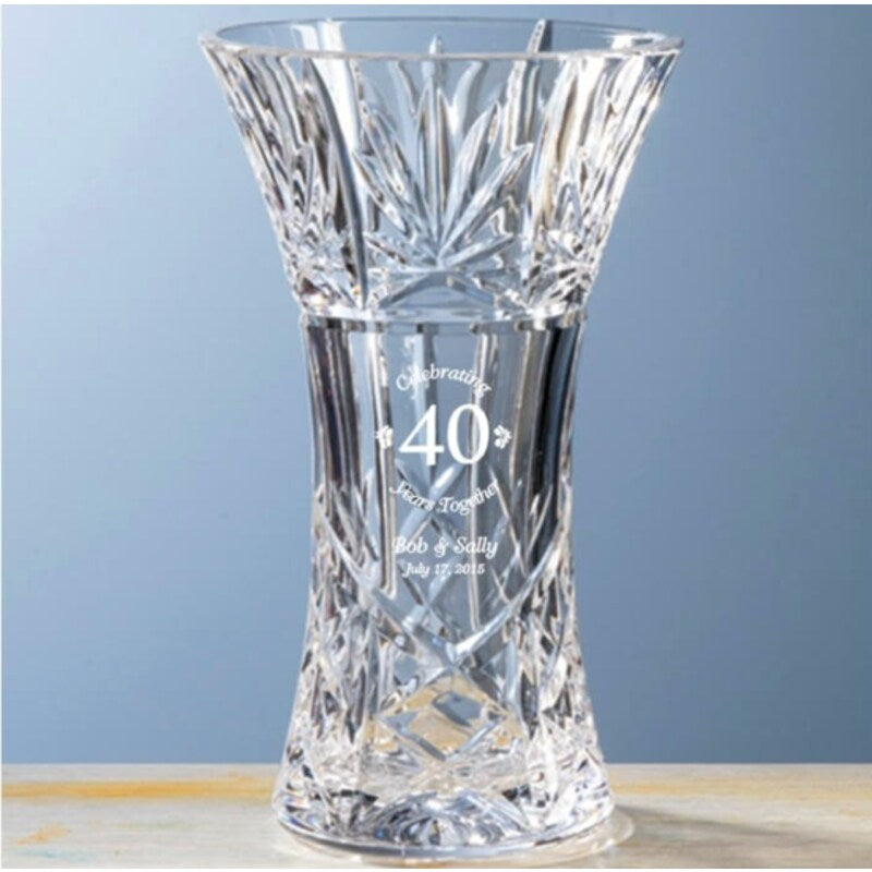 Hand-Cut Full Lead Crystal Flared Vase ~ Frederick - Personalized Engraved Gifts
