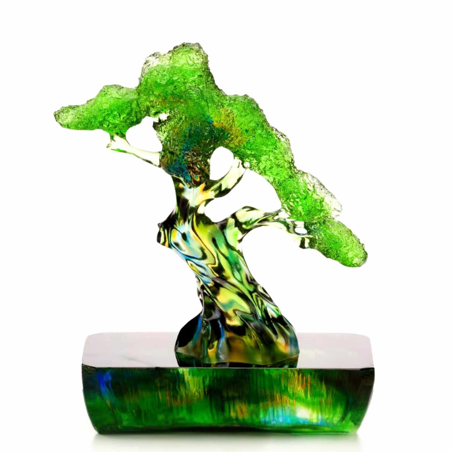 green liuli crystal tree