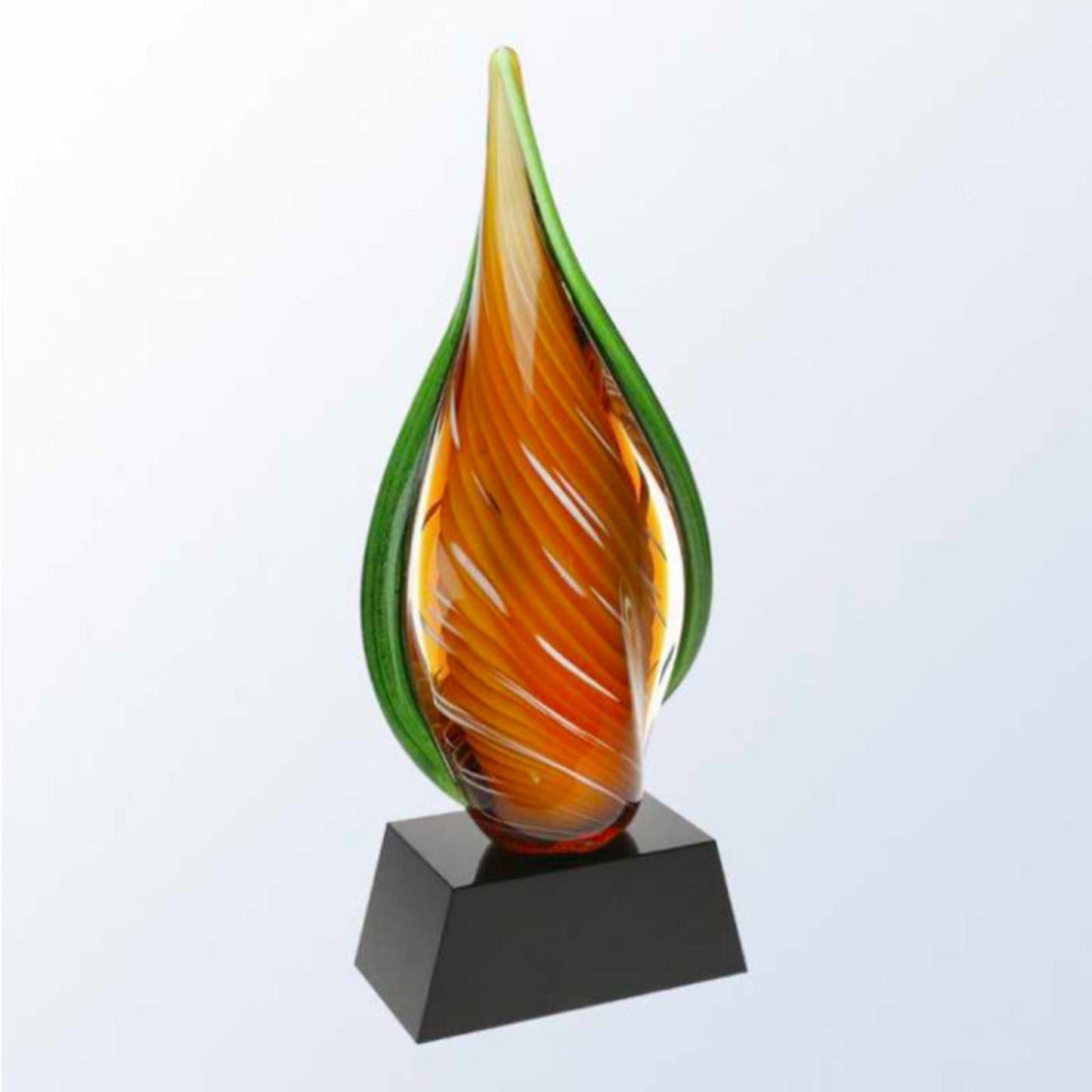 Orange and Green Spindle Glass Figure - Vargas - Personalized Engraved Gifts