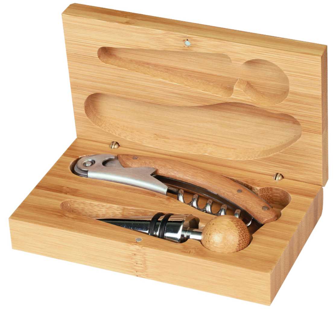 Personalized Engraved Bamboo Wine Opener - Personalized Engraved Gifts
