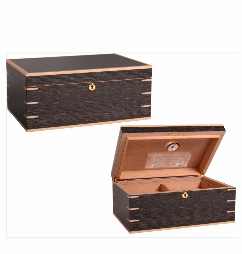 Personalized Grey Oak Humidor Maverick - Personalized Engraved Gifts