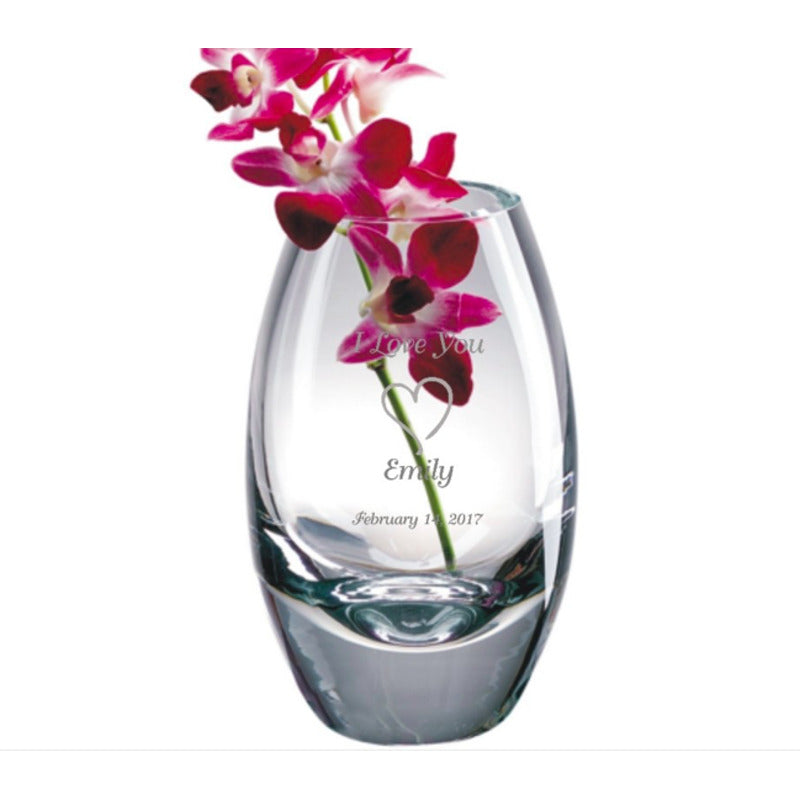 Personalized Mouth Blown Heavy Crystal Vase ~ Lucent - Personalized Engraved Gifts