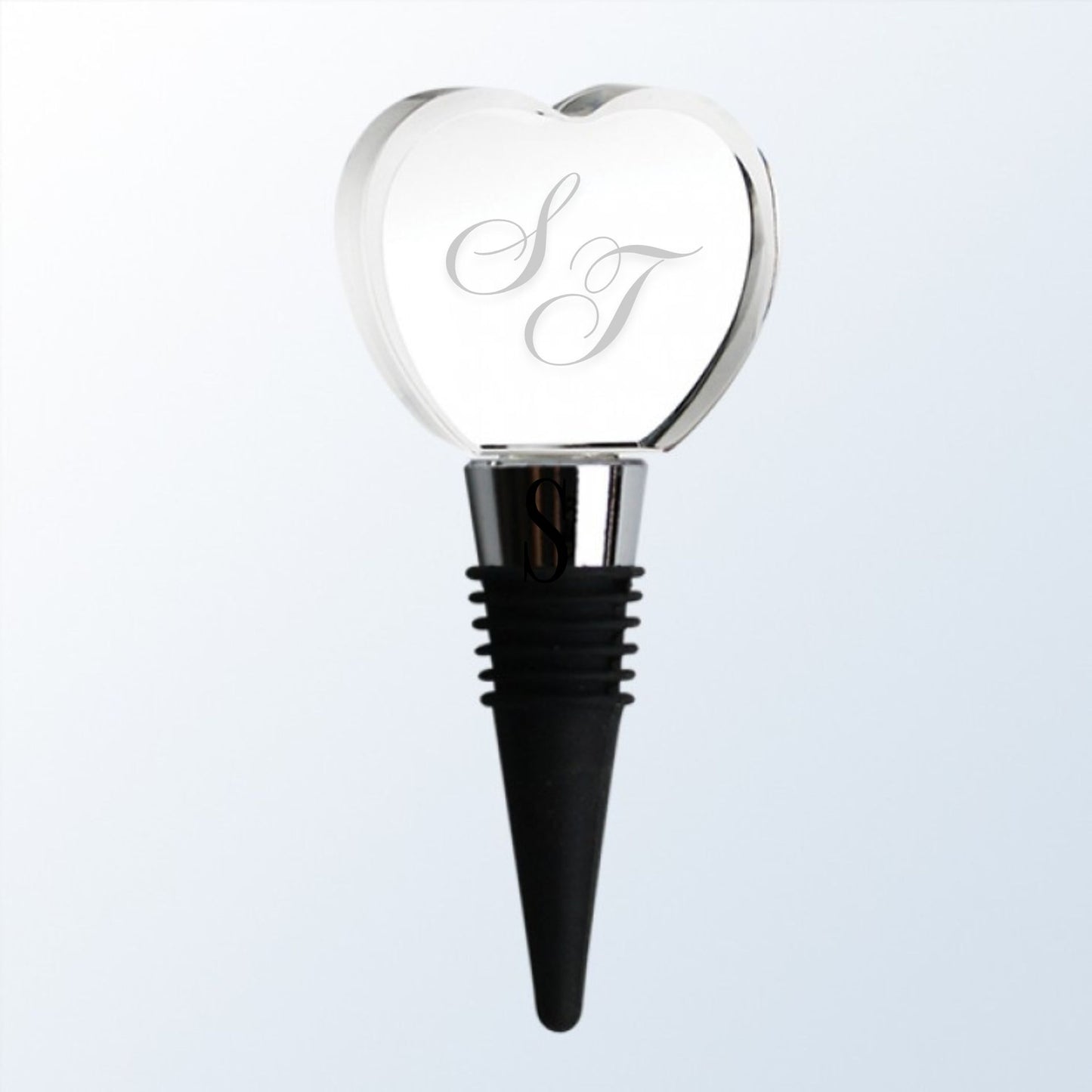 crystal heart shaped wine bottle stopper