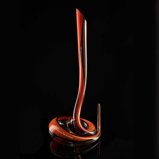 Personalized Orange and Black Cobra Wine Decanter ~ Orange Cobra