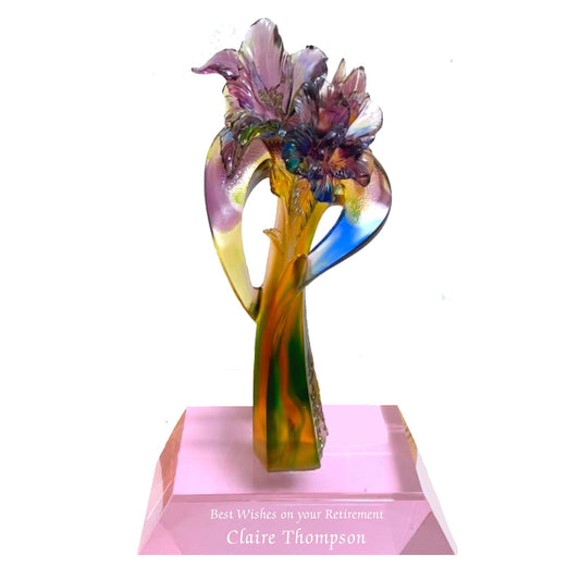 Personalized Crystal Liuli Bouquet Sculpture ~ Iolanda