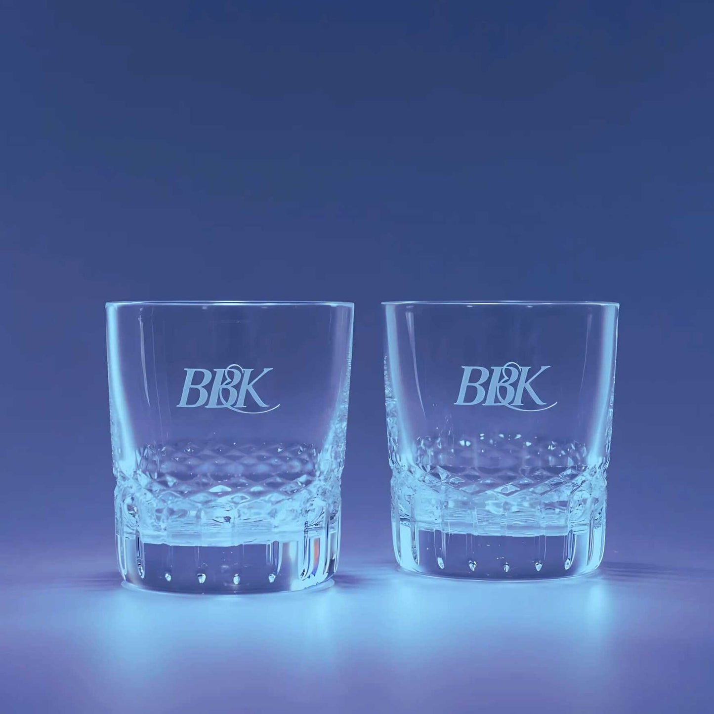 cut crystal on the rocks glasses