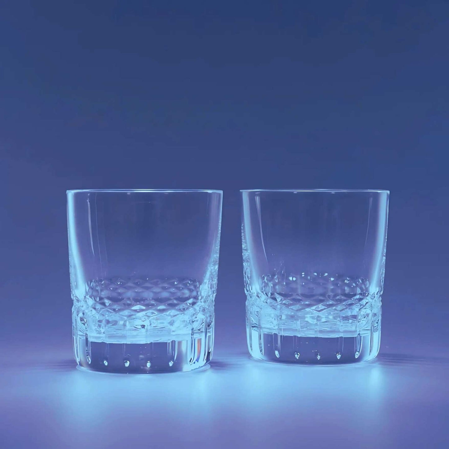 cut crystal on the rocks 2 glass set