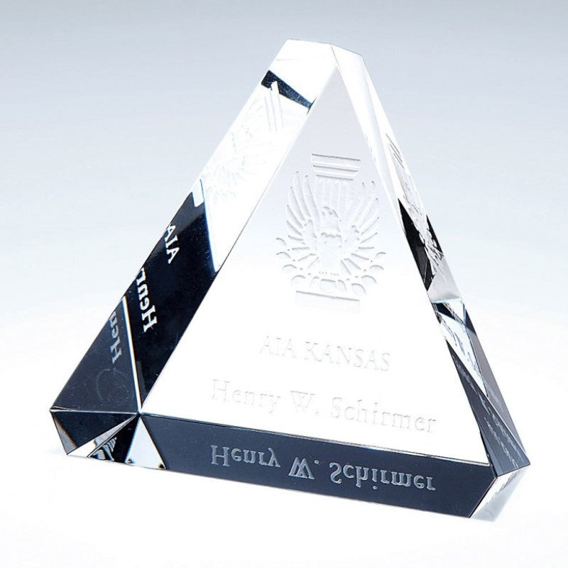 Triangle with Thick Bevel Custom Engraved - Illusionist - Personalized Engraved Gifts