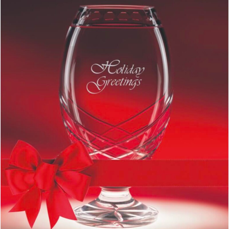 Lead Crystal Trophy Vase Deep Engraved for Special Awards ~ Venture - Personalized Engraved Gifts