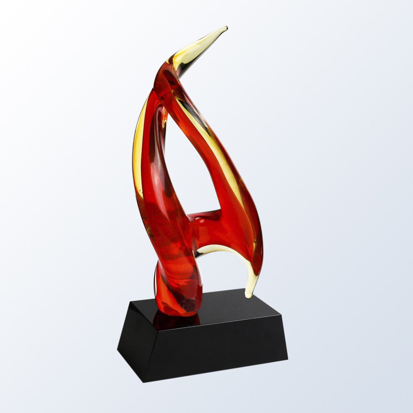 art glass award black base