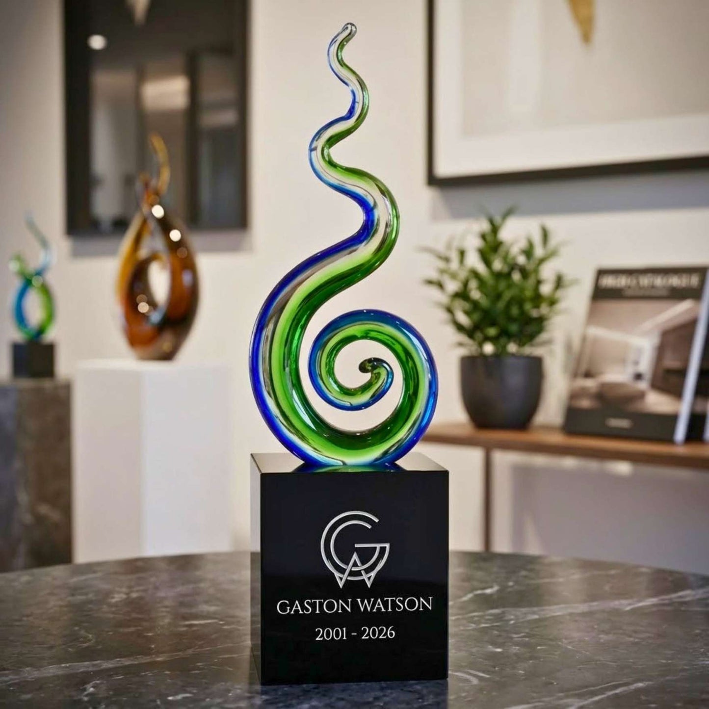 Premio de vidrio artístico de doble hélice a ~ Belleza retorcida