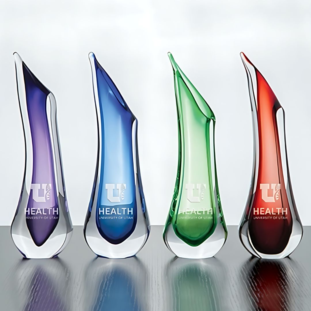 Colorful Contemporary Artistic Glass Bud Vases ~ Edison - Personalized Engraved Gifts