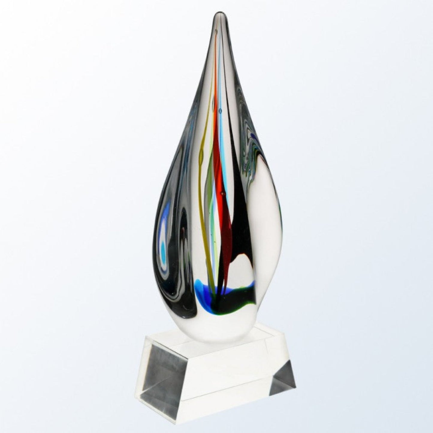 colorful striped art glass award