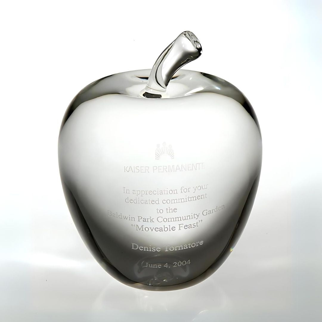 Engraved Crystal Apple Award / Paperweight ~ Cortland - Personalized Engraved Gifts