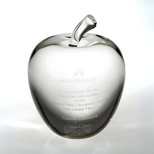 Engraved Crystal Apple Award / Paperweight ~ Cortland - Personalized Engraved Gifts