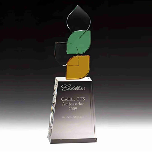 crystal green and amber leaf award