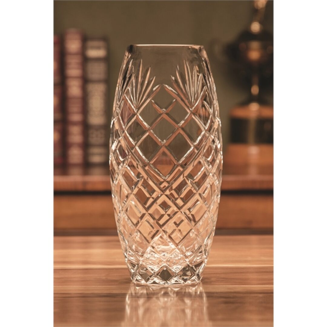 Hand cut crystal vase