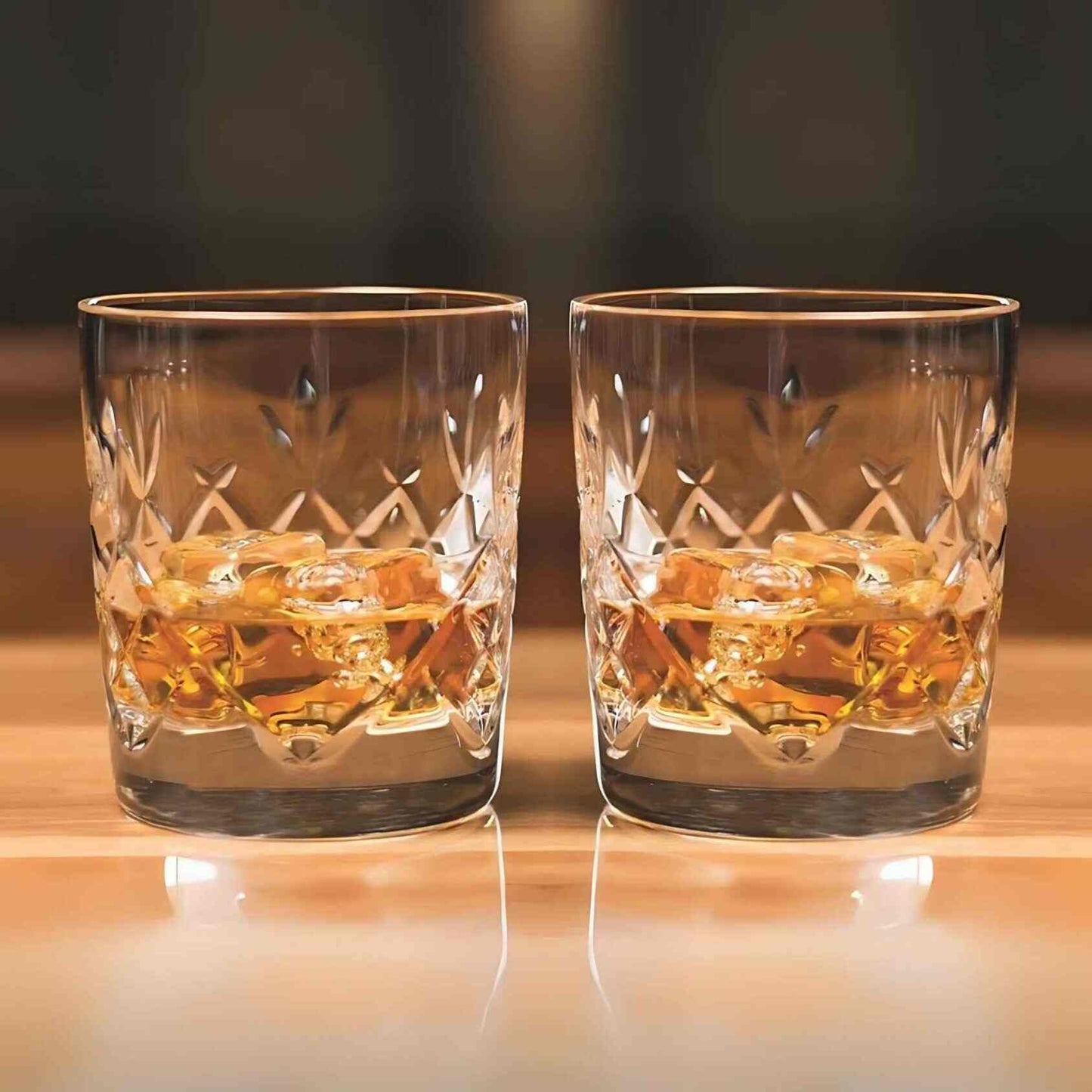 Vasos de whisky DOF de cristal tallado personalizados (juego de 2) ~ Danube