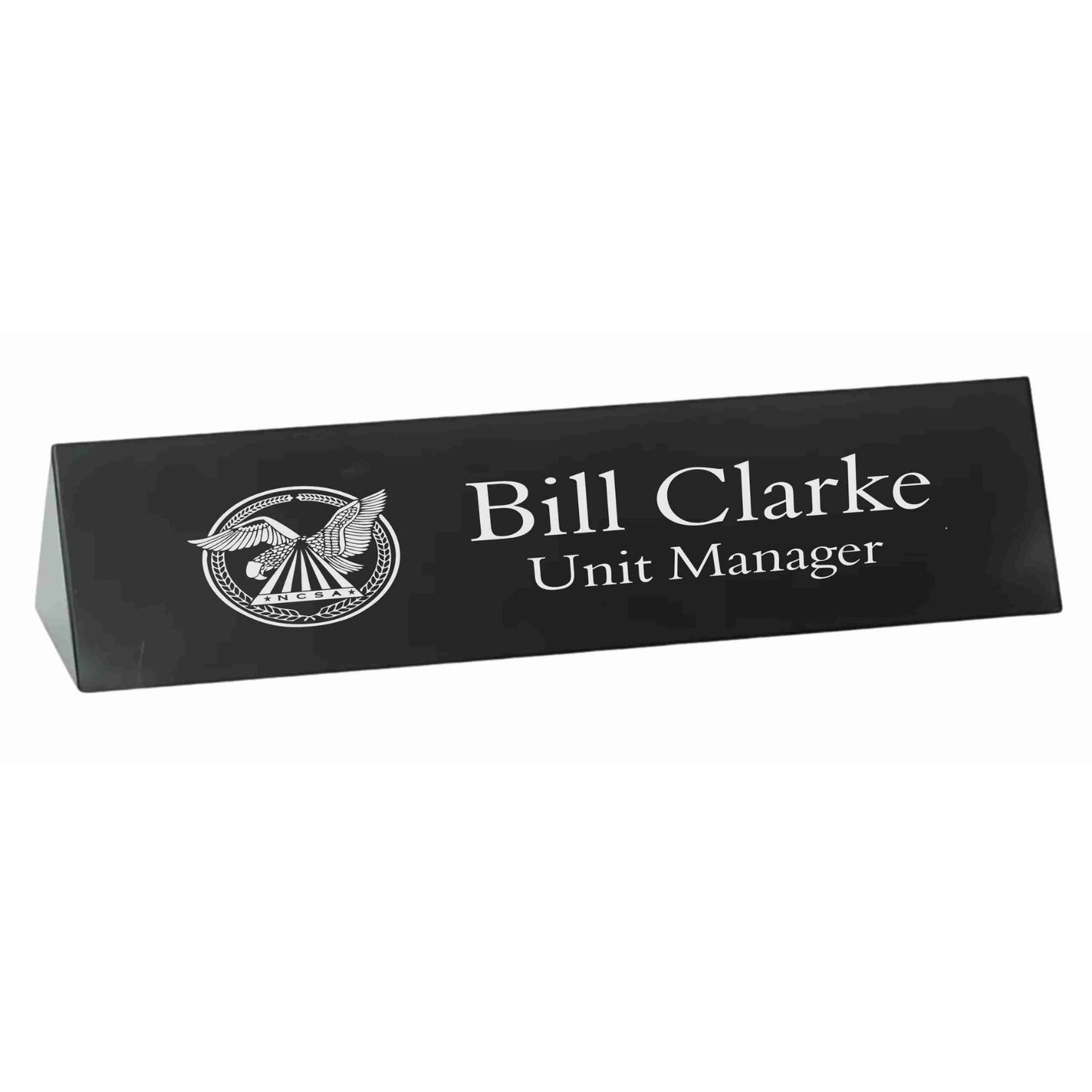 Placa con nombre grabada en mármol negro ~ Burke