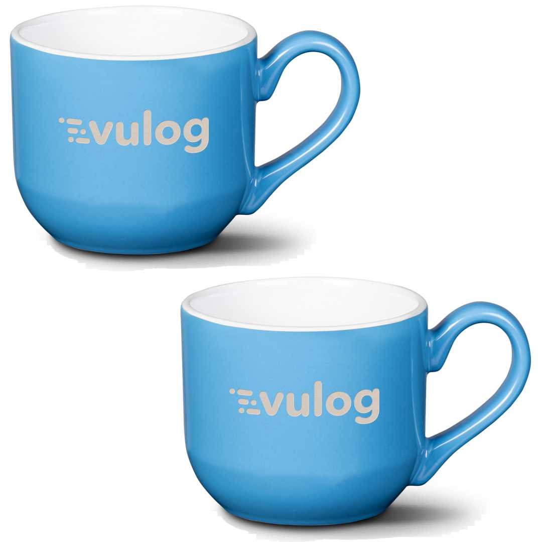 Wide Top Engraved Ceramic Coffee Mug Set of 2 ~ Sumatra - Personalized Engraved Gifts