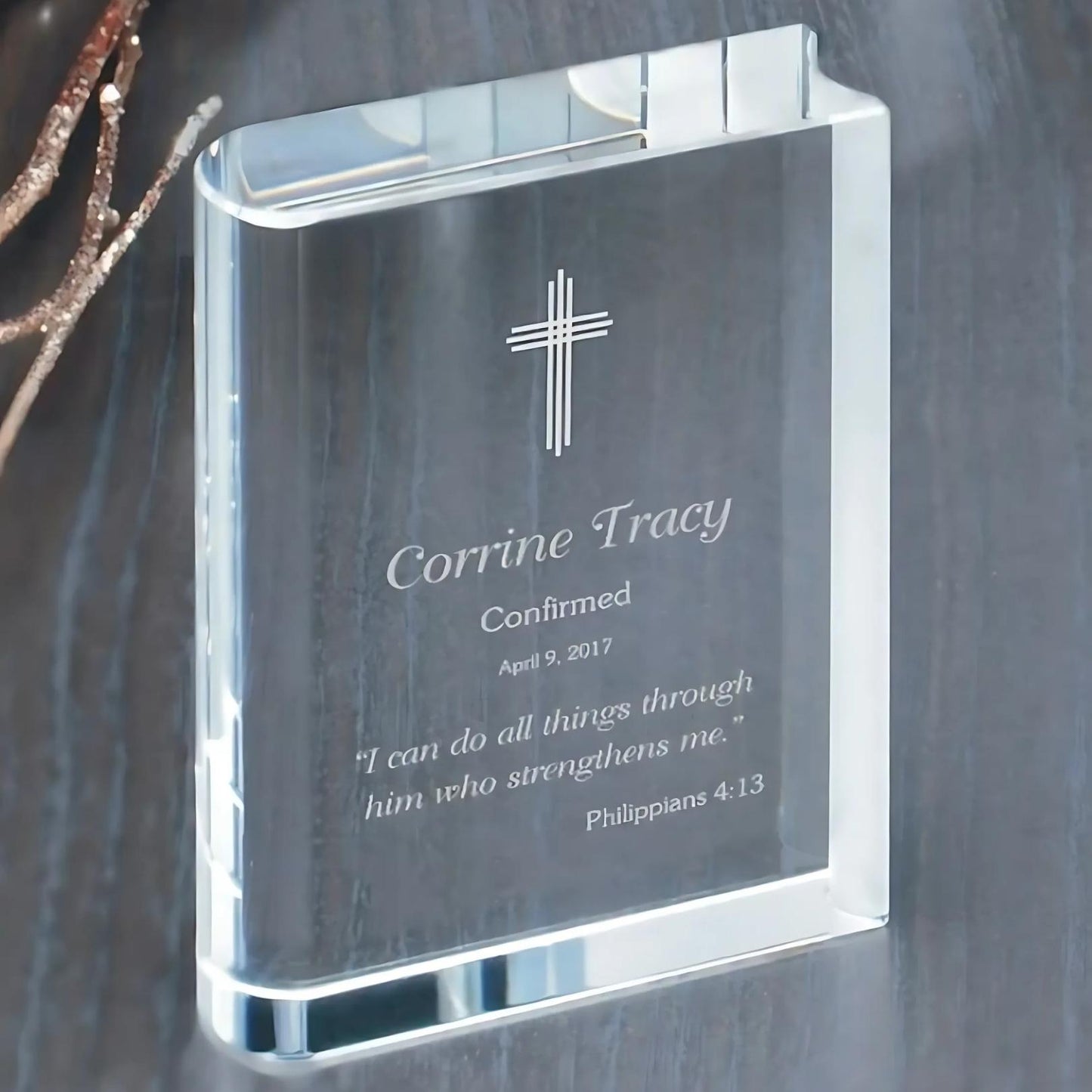 A Crystal Bible Custom Engraved for You - Personalized Engraved Gifts