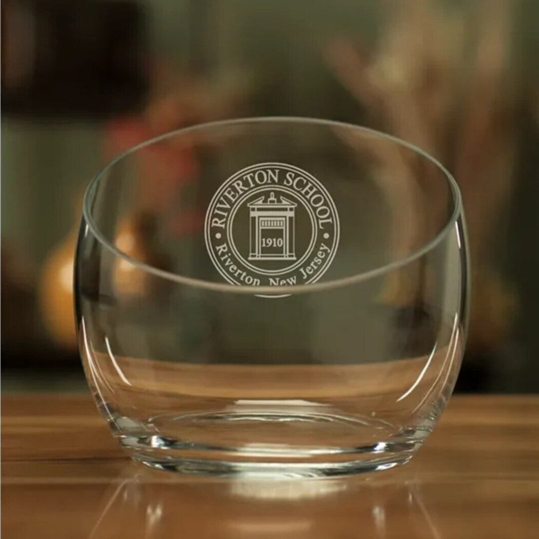 Engraved Curved Crystal Bowl ~ Ethel - Personalized Engraved Gifts