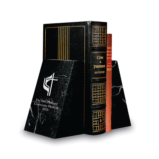 Engraved Zebra Marble Bookends ~ Lewiston