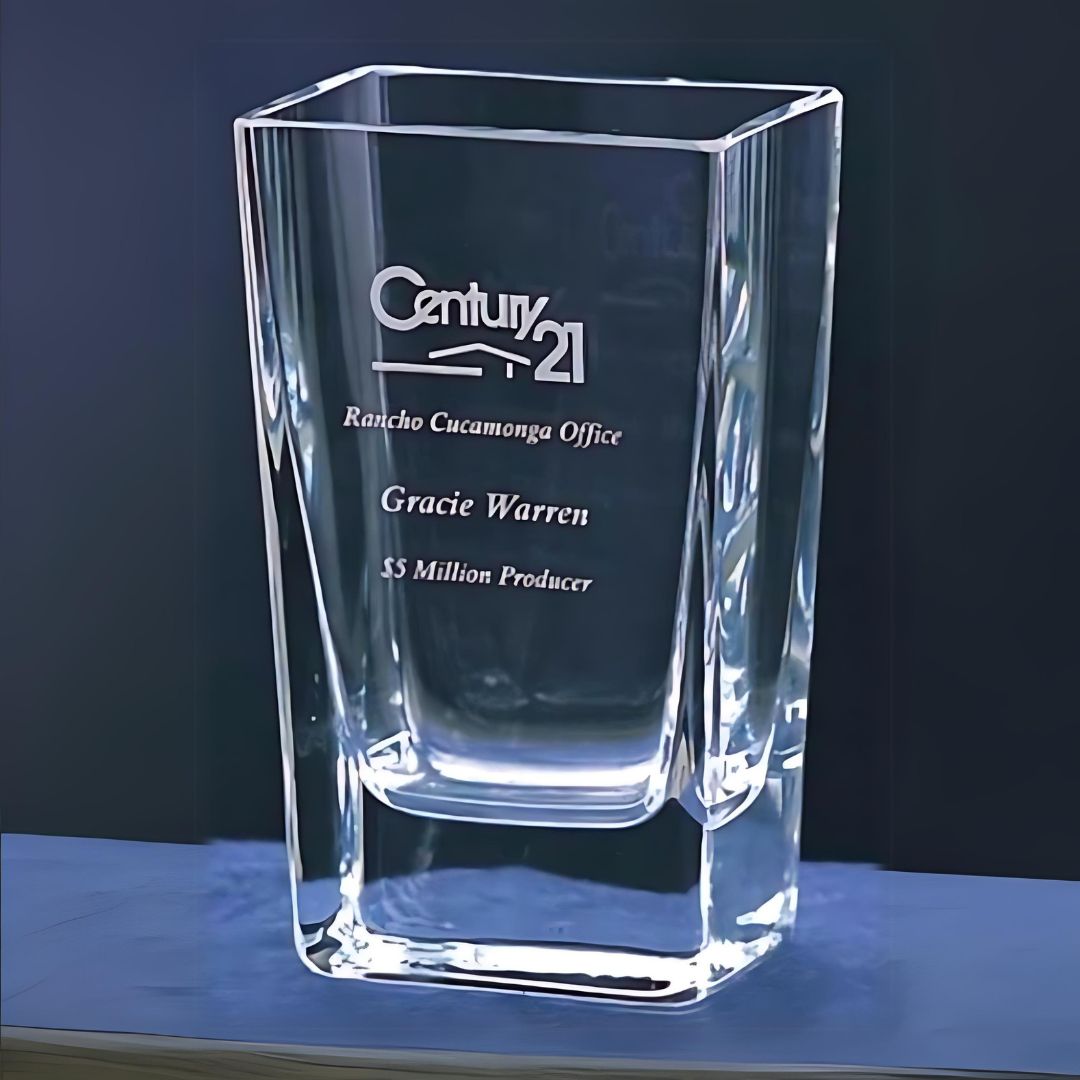 Small Engraved Glass Vase ~ Lantana - Personalized Engraved Gifts