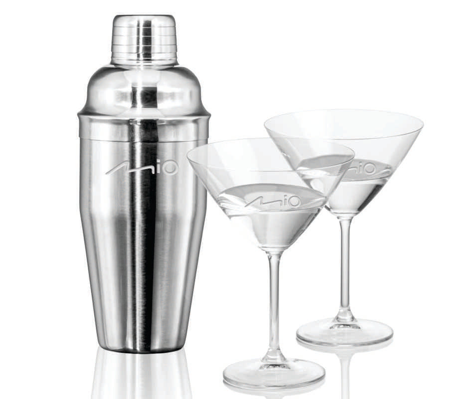 Customized Sombrero Cocktail Shaker Set with 2 Classic Stemmed Glasses - Personalized Engraved Gifts