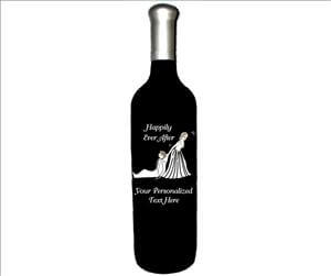 Engraved Wine Bottle Bride Dragging Groom - Personalized Engraved Gifts