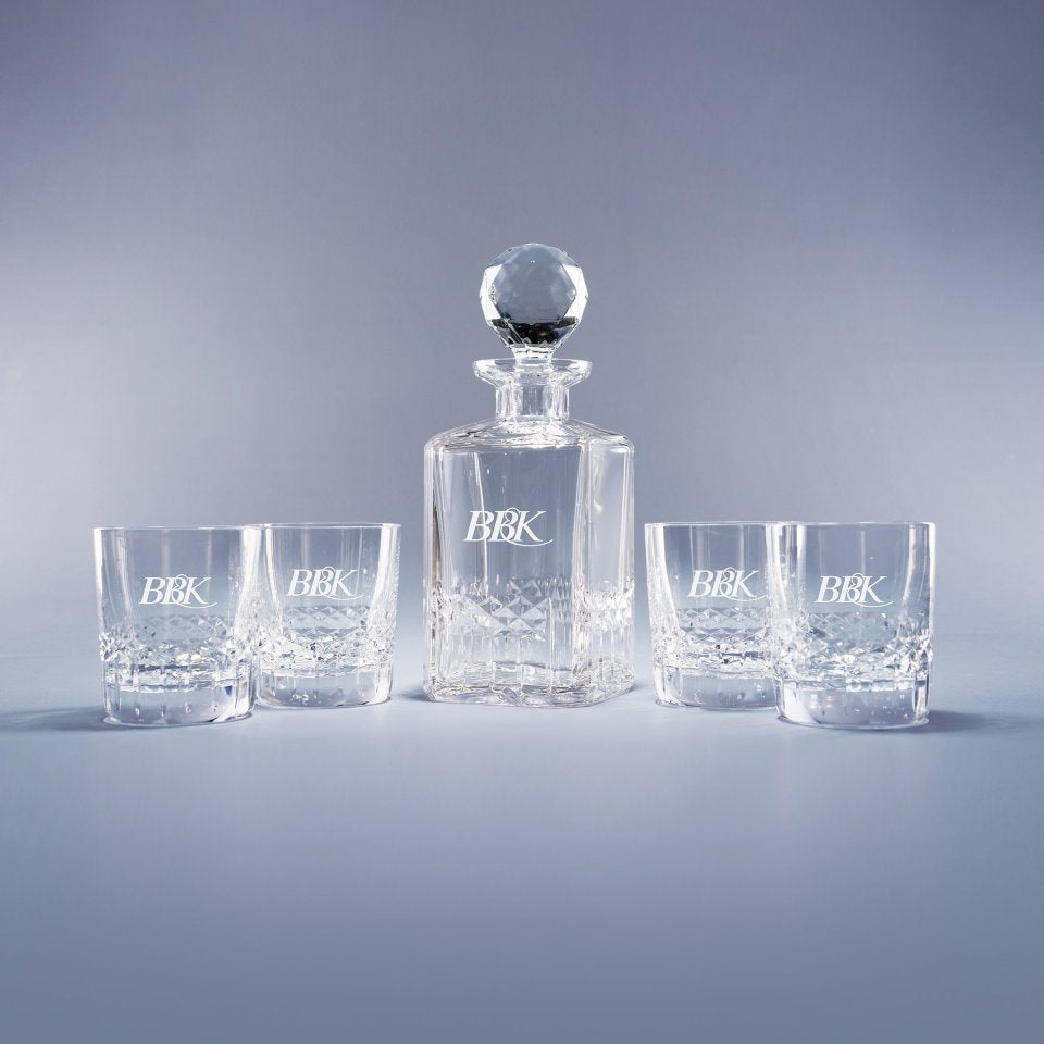 Juego de decantadores de cristal Engraver's Choice ~ The Singular