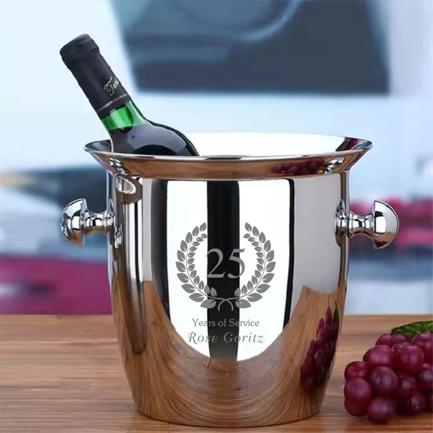 stainless steel ice bucket engraved