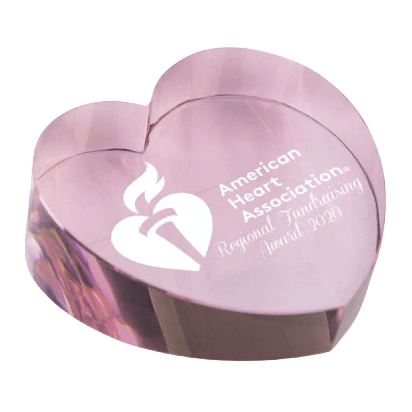 pink optic crystal award paperweight