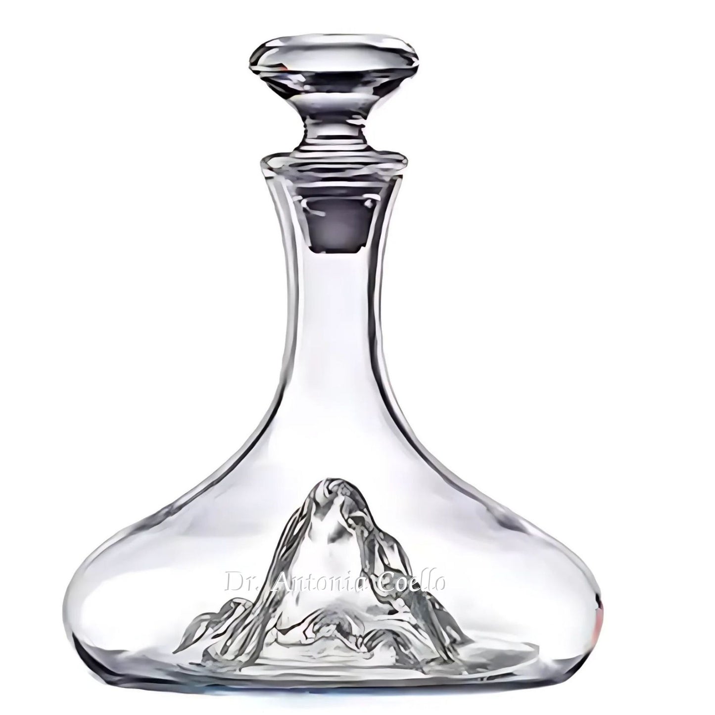 engraved wine decanter with stopper ice berg punt