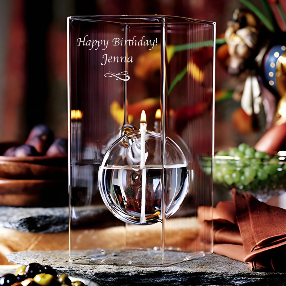 Personalized Firelight Floating Moon Glass Chimney Oil Lamp