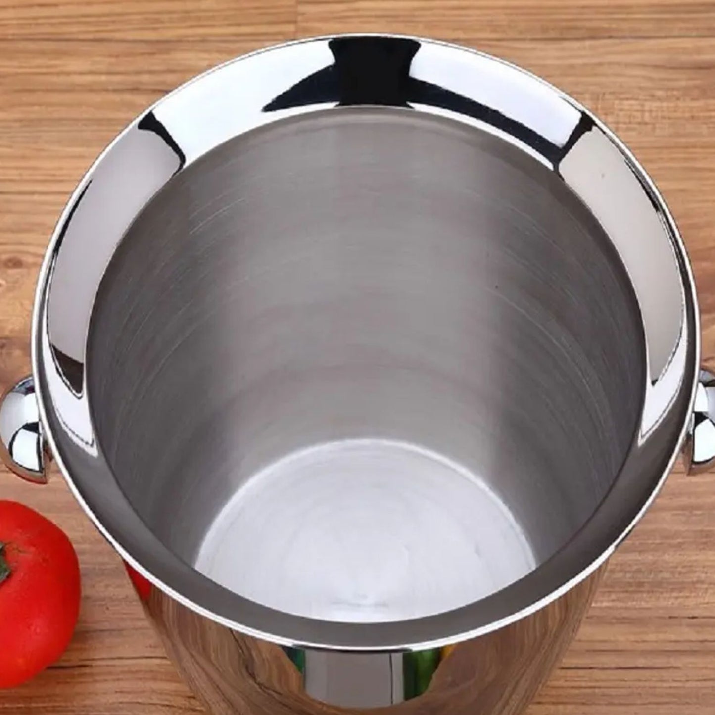 inside view of stainless steel ice bucket